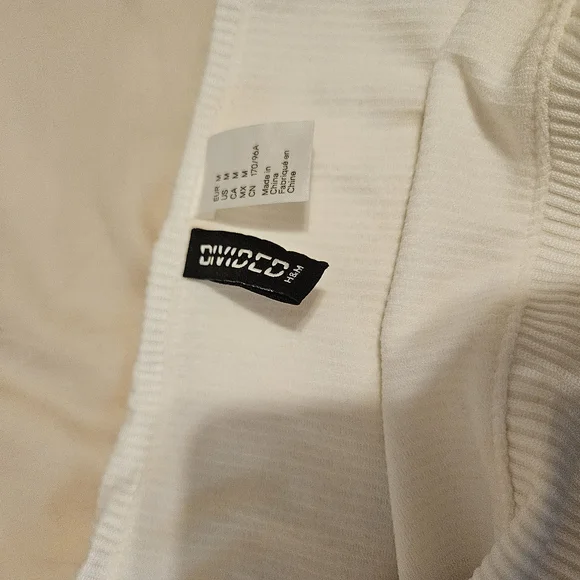 White Ribbed Ruffle Top - Picture 2 of 2